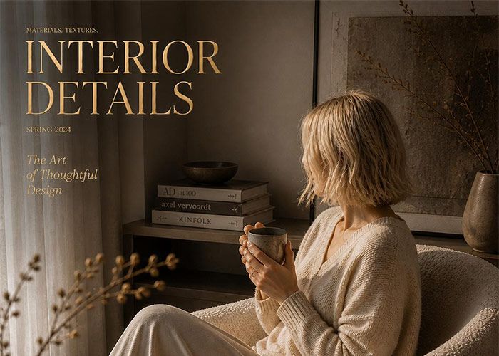 Mujer disfrutando de un salón de interiorismo atemporal con ambiente cálido y elegante