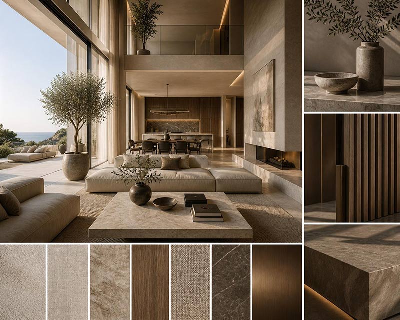 Espacio de interiorismo y decoración con equilibrio visual y acabados sofisticados
