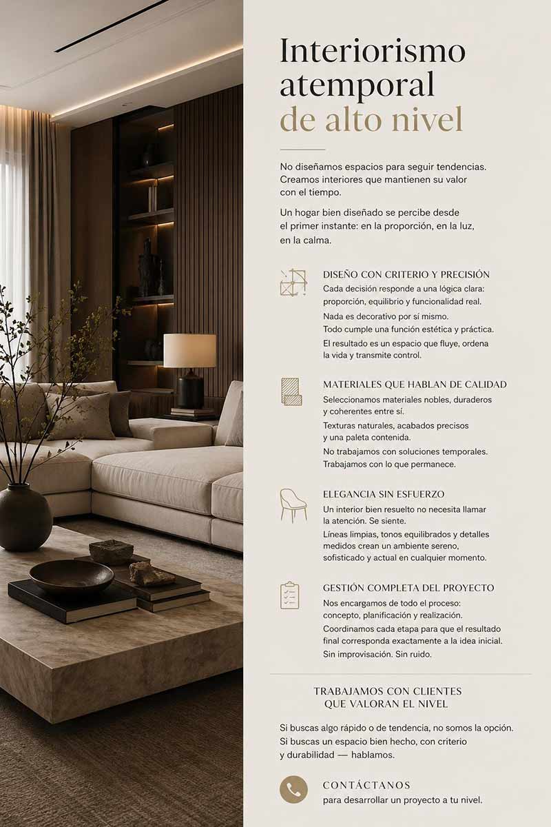Claves para crear un interiorismo atemporal de alto nivel
