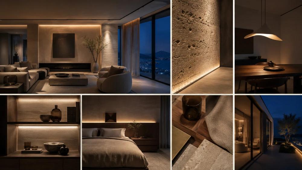Proyecto de iluminacion e interiorismo de lujo en una vivienda contemporanea